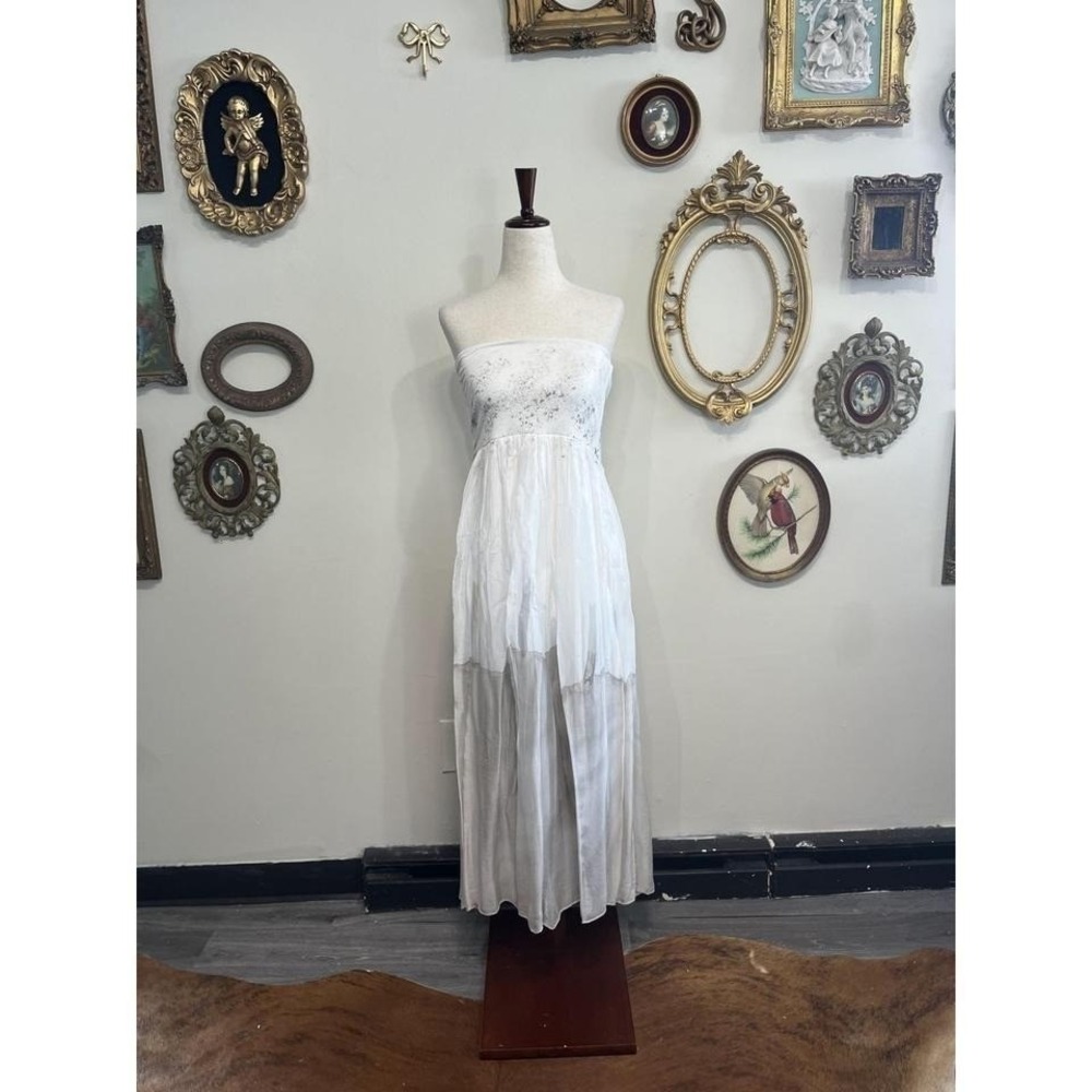 vintage Lola Made in Italy Silk Blend Strapless Maxi Dress Size Medium